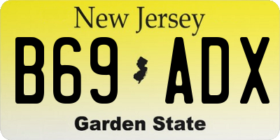 NJ license plate B69ADX