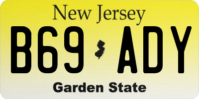 NJ license plate B69ADY