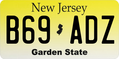 NJ license plate B69ADZ