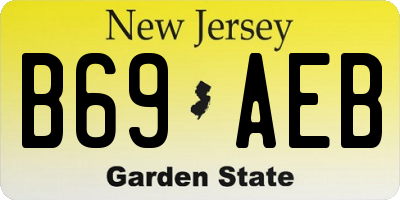 NJ license plate B69AEB