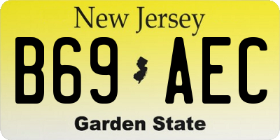 NJ license plate B69AEC