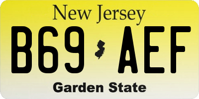 NJ license plate B69AEF