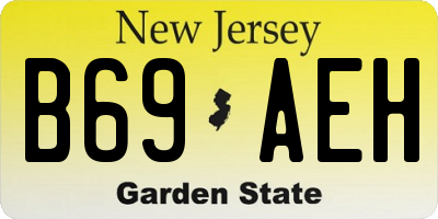 NJ license plate B69AEH