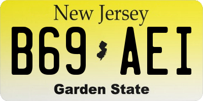 NJ license plate B69AEI