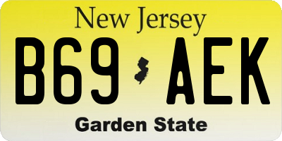 NJ license plate B69AEK