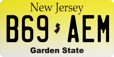 NJ license plate B69AEM