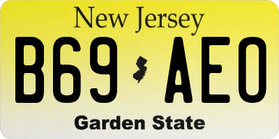 NJ license plate B69AEO