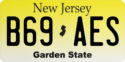 NJ license plate B69AES