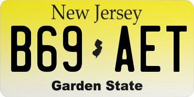 NJ license plate B69AET