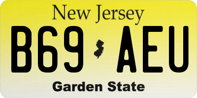 NJ license plate B69AEU
