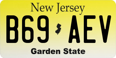 NJ license plate B69AEV