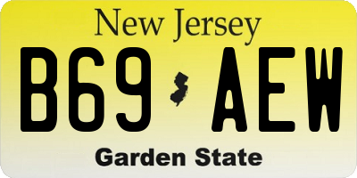 NJ license plate B69AEW