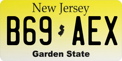 NJ license plate B69AEX