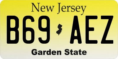 NJ license plate B69AEZ