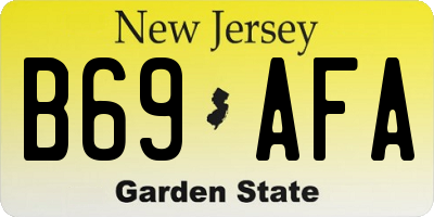 NJ license plate B69AFA