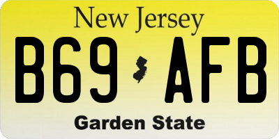 NJ license plate B69AFB