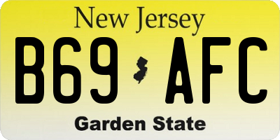 NJ license plate B69AFC