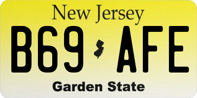 NJ license plate B69AFE