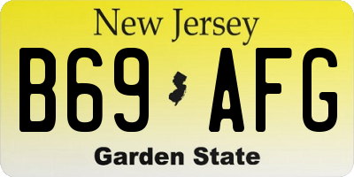 NJ license plate B69AFG