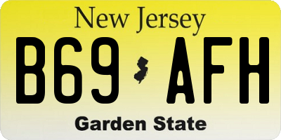 NJ license plate B69AFH