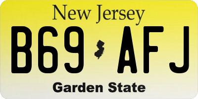 NJ license plate B69AFJ