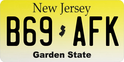 NJ license plate B69AFK