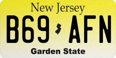 NJ license plate B69AFN