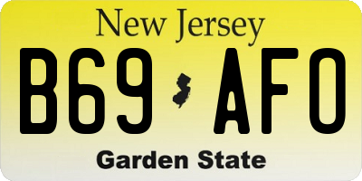 NJ license plate B69AFO