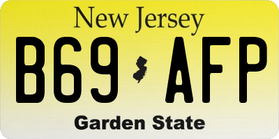 NJ license plate B69AFP