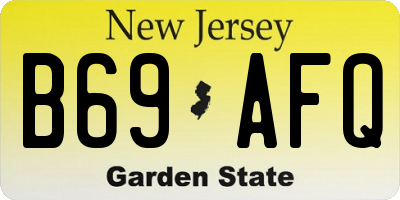 NJ license plate B69AFQ