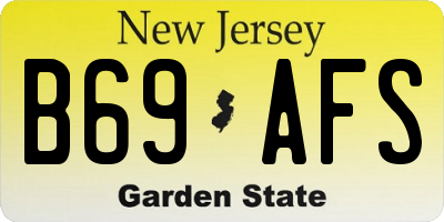 NJ license plate B69AFS