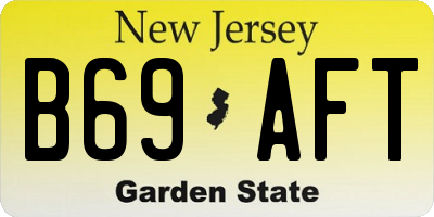 NJ license plate B69AFT