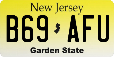 NJ license plate B69AFU