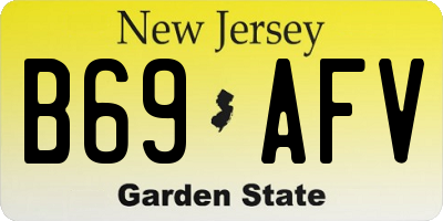NJ license plate B69AFV