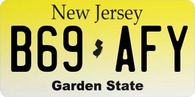 NJ license plate B69AFY