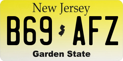 NJ license plate B69AFZ