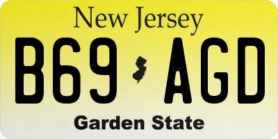 NJ license plate B69AGD