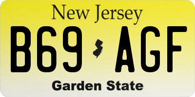 NJ license plate B69AGF