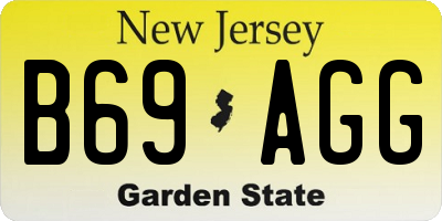 NJ license plate B69AGG