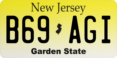 NJ license plate B69AGI