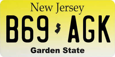 NJ license plate B69AGK