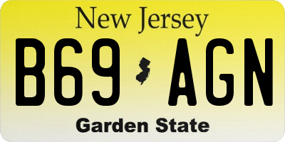 NJ license plate B69AGN