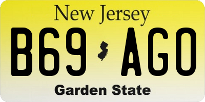 NJ license plate B69AGO