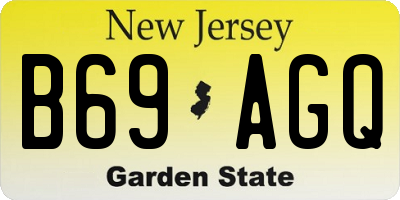 NJ license plate B69AGQ