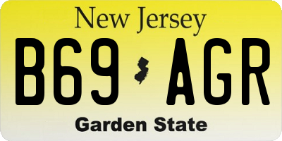 NJ license plate B69AGR