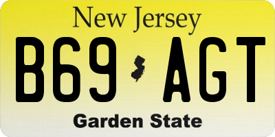NJ license plate B69AGT