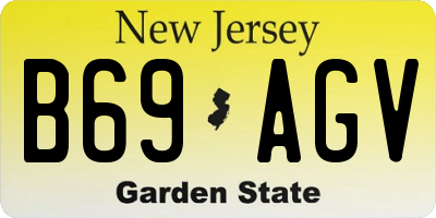 NJ license plate B69AGV
