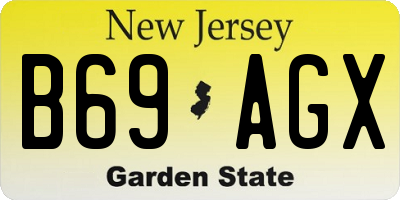 NJ license plate B69AGX