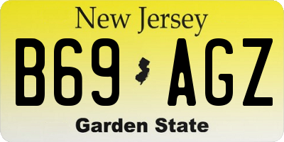 NJ license plate B69AGZ