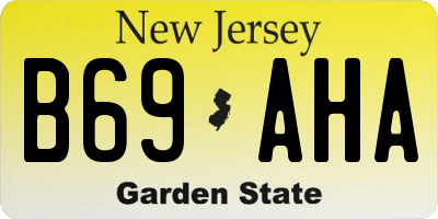 NJ license plate B69AHA